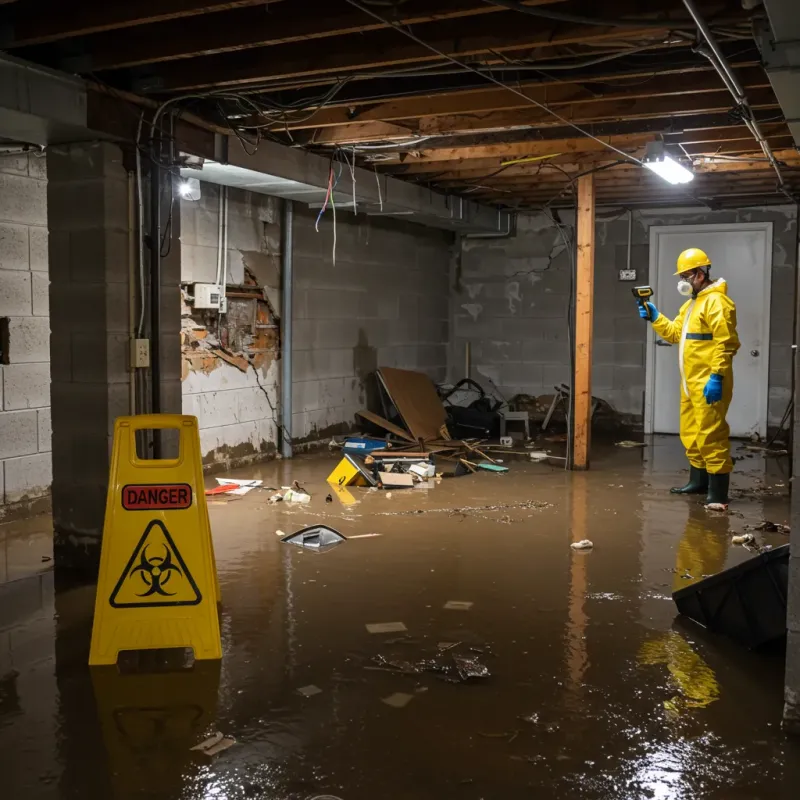 Flooded Basement Electrical Hazard in Southern Pines, NC Property